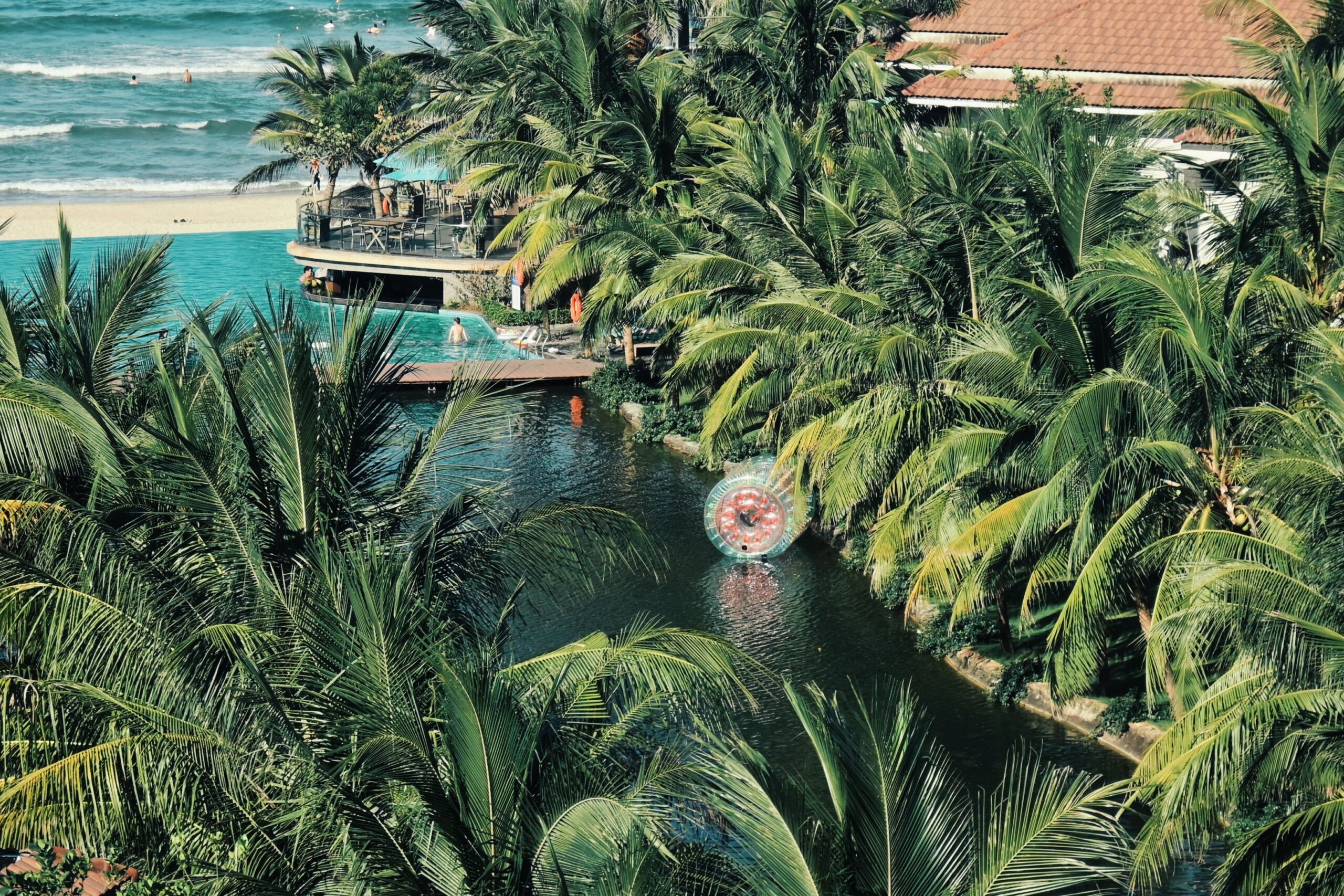 tropical resort lagoon