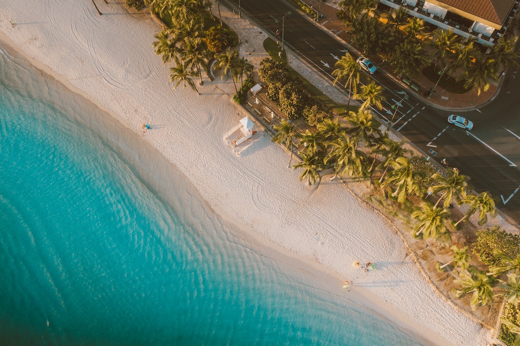 A beach in Hawaii, USA.