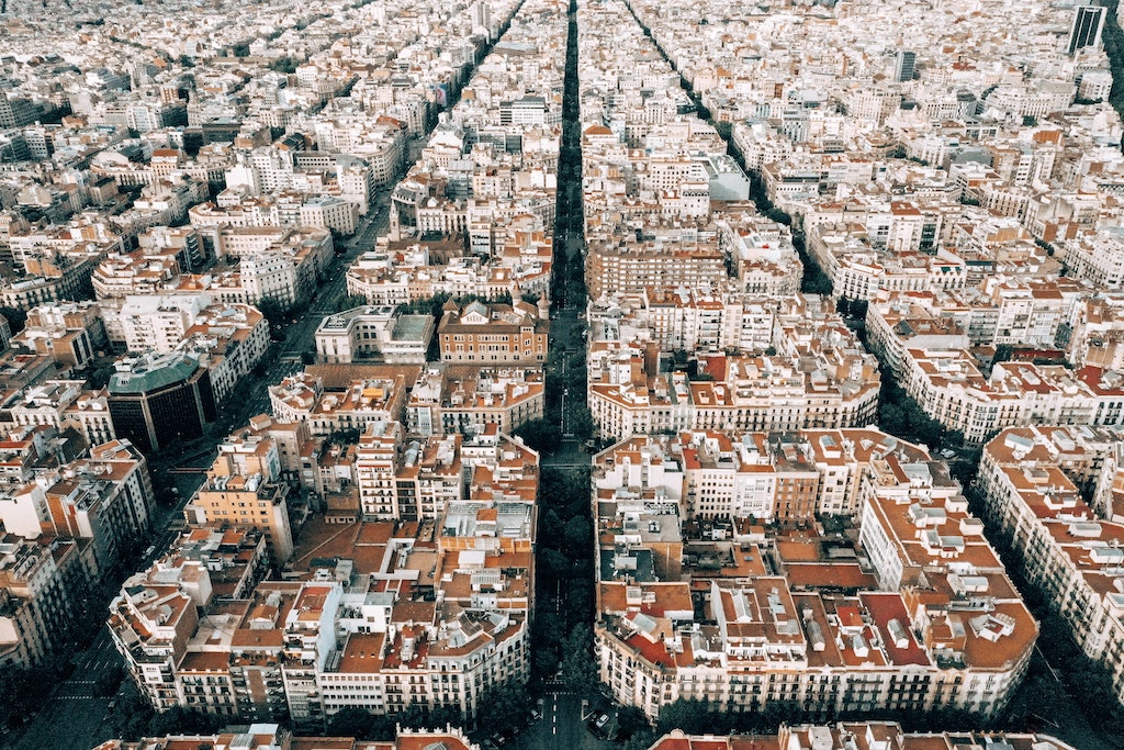 Eixample, a famous district in Barcelona.