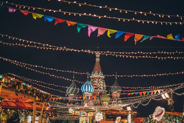 Christmas market in Moscow, one of the best destinations in Europe for a Christmas holiday.
