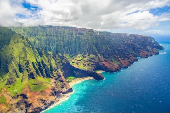Hawaii coast aerial view.
