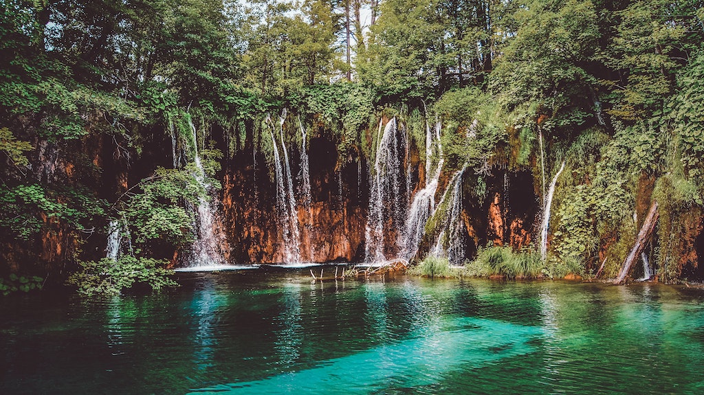 Croatia waterfall and lake