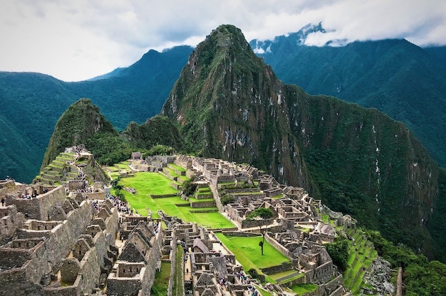 Aerial view of Machu Picchu in Peru.