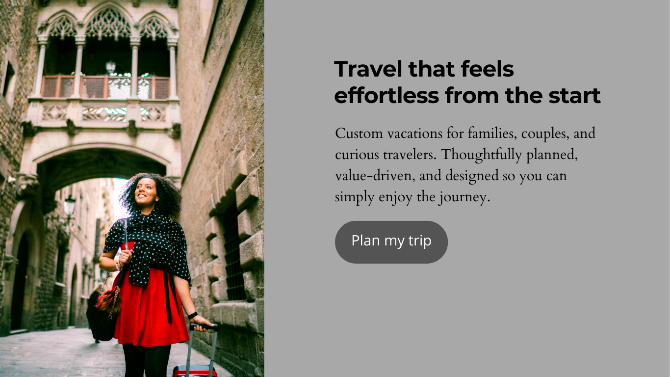 Women enjoying her custom vacation